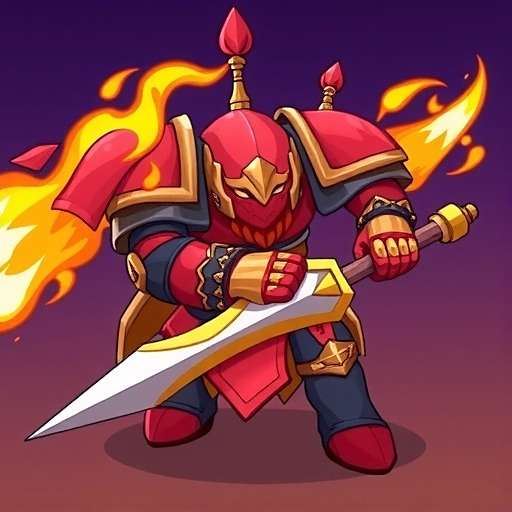 Chili Warrior Chili Warrior character in Star Anise Showdown with red armor and flame weapons